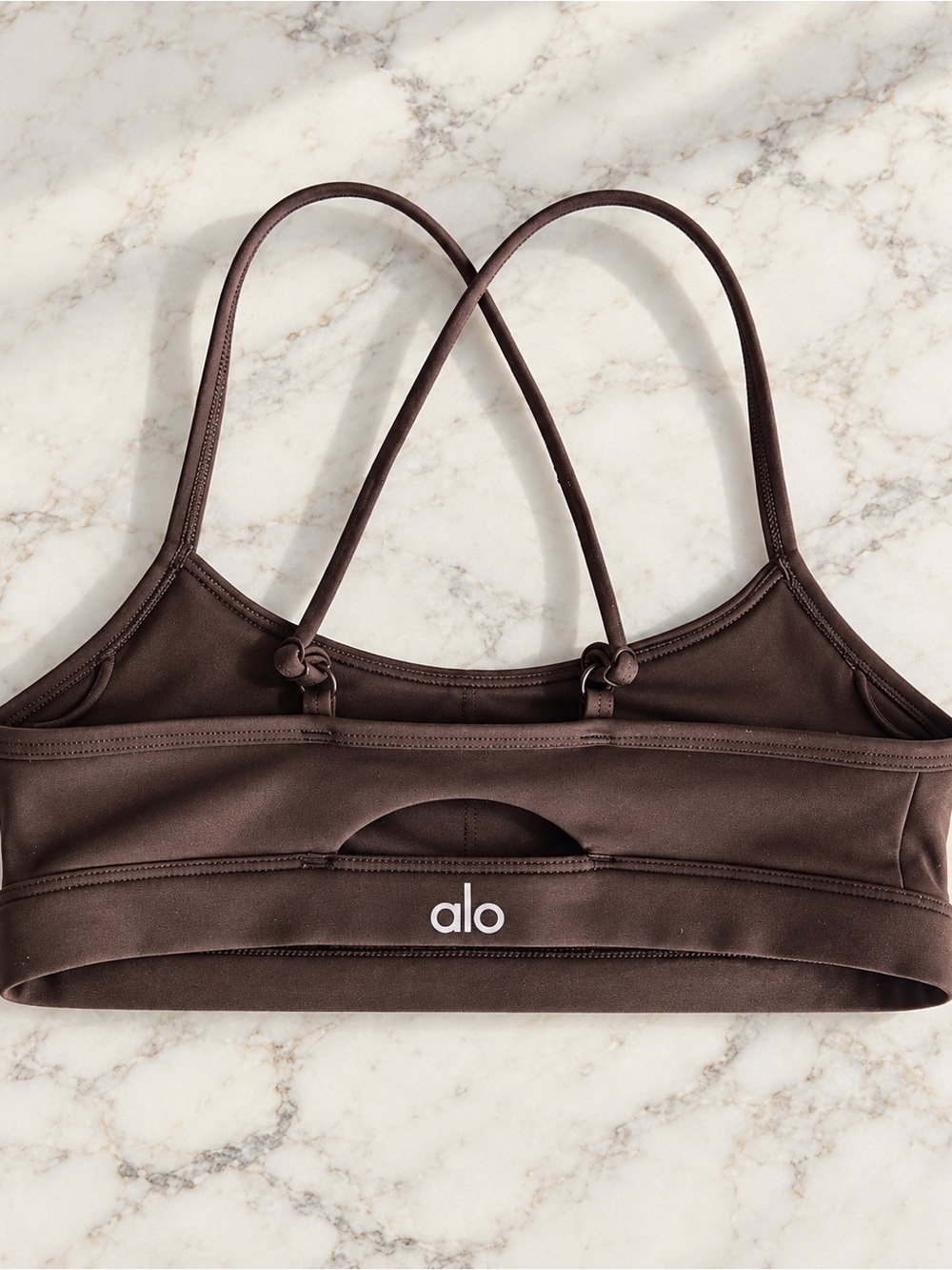 Authentic ALO Yoga Brown Espresso Strappy Sports Bra